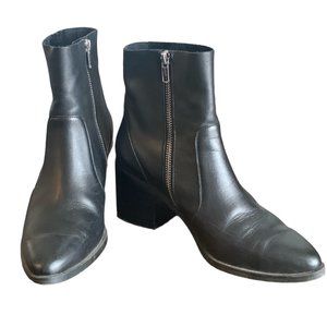 Treasure & Bond Women's 8M Fern Black Leather Mid Heel Above-Ankle Boot 135Gbx